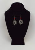 Gothic Lolita Skull Cameo Black on White Wrapped in Thorns Dangle Earrings #1015BW