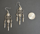 Gothic Multi Dagger Chandilier Medieval Renaissance Earrings #1016