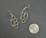 Brass Knuckles Polished Silver Finish Pewter Earrings #1026