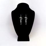 Gothic Maiden Wrapped In Dragon Holding Sword Silver Finish Pewter Earrings with Earring Wires #865