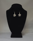 Spider Web Dangle Earrings with Red Crystals #957