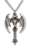 Gothic Dragon Head with Wings Medieval Renaissance Pendant Necklace NK-127