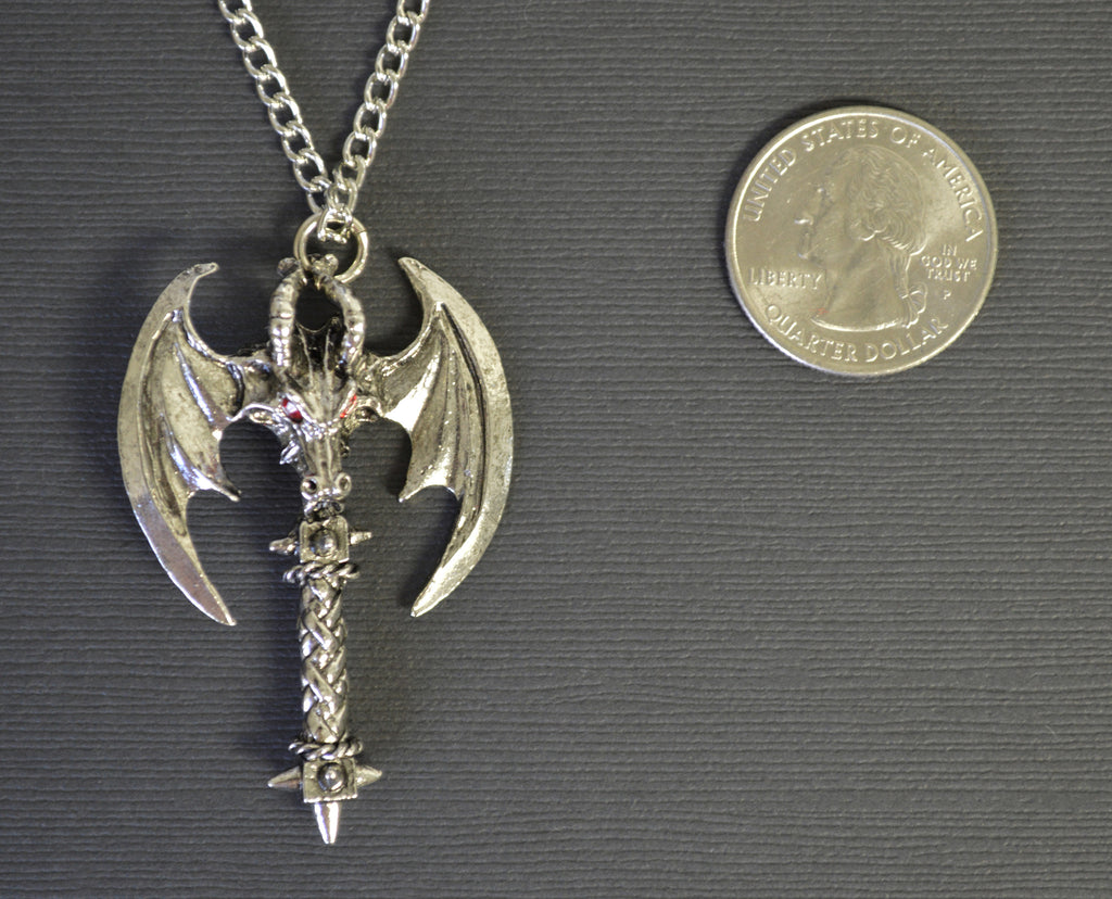 Gothic Dragon Head with Wings Medieval Renaissance Pendant