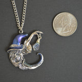 Wizard Holding Clear Faceted Crystal Pendant Necklace NK-138
