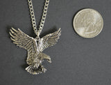 Patriotic American Eagle in Flight Silver Pewter Pendant Necklace NK-20