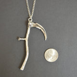 Grim Reaper Sickle with Skull Medieval Renaissance Pendant Necklace NK-357
