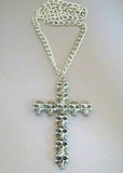 Gothic Multi Skull Cross Extra Large Silver Pendant Necklace NK-388LC