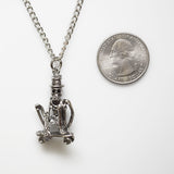 Urban Skeleton Just Cruising on Skateboard Silver Finish Pewter Pendant Necklace NK-3