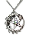 Mystical Dragon Encircling Pentacle Medieval Renaissance Pendant Necklace NK-403