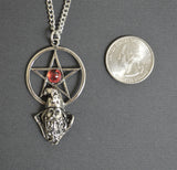Wizard and Pentacle Silver Medieval Renaissance Pendant Necklace NK-405R