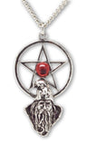 Wizard and Pentacle Silver Medieval Renaissance Pendant Necklace NK-405R