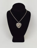 Dragon Heart Surrounding Cross Medieval Renaissance with Red Austrian Crystal Pendant Necklace NK-458