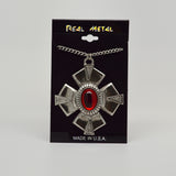 Gothic Medallion Cross Medieval Renaissance Pewter Pendant Necklace NK-531