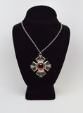Gothic Medallion Cross Medieval Renaissance Pewter Pendant Necklace NK-531