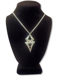Gothic Spider with Black Crystal Body Silver Pewter Pendant Necklace NK-591B
