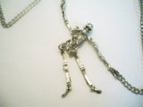 Gothic Skeleton with Moving Arms and Legs Silver Pewter Pendant Necklace NK-630