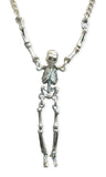 Gothic Skeleton with Moving Arms and Legs Silver Pewter Pendant Necklace NK-630
