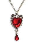 Gothic Romance Red Heart Austrian Crystals Thorns and Roses Romance Pendant Necklace NK-677