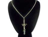 Sword with Rose Wrapped in Thorns Medieval Renaissance Pendant Necklace NK-71
