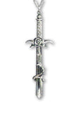 Sword with Rose Wrapped in Thorns Medieval Renaissance Pendant Necklace NK-71