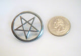 Gothic Pentacle Jacket or Hat Pin Polished Silver Finish Pewter P-62