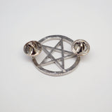 Gothic Pentacle Jacket or Hat Pin Polished Silver Finish Pewter P-62