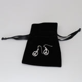 USA 925 Sterling Silver Peace Sign Dangle Earrings SS003
