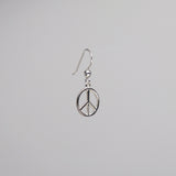 USA 925 Sterling Silver Peace Sign Dangle Earrings SS003