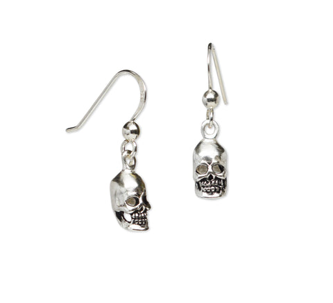 Gothic Skulls Sterling Silver 925 Dangle Earrings SS016