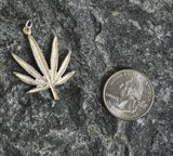 Sterling Silver Marijuana Pot Leaf Weed Pendant SSNK-48