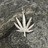 Sterling Silver Marijuana Pot Leaf Weed Pendant SSNK-48
