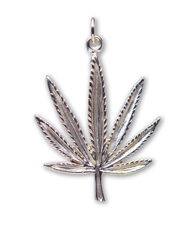 Sterling Silver Marijuana Pot Leaf Weed Pendant SSNK-48