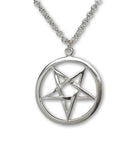 Sterling Silver Inverted Pentacle Pentagram Pendant with 20 Inch Necklace