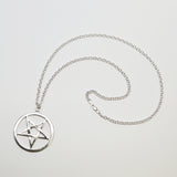 Sterling Silver Inverted Pentacle Pentagram Pendant with 20 Inch Necklace
