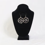Gothic Inverted Pentacle Silver Pewter Medieval Renaissance Earrings #1019