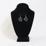 Knights of Malta Templar Cross Black with Silver Finish Dangle Earrings #122