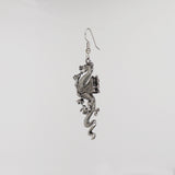 Classic Dragon Earrings In Silver Pewter #529