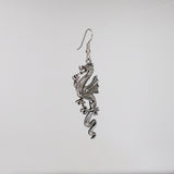 Classic Dragon Earrings In Silver Pewter #529