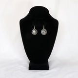 Astrology Wheel Dangle Earrings with Sun, Moon and Zodiac Signs Silver Finish #948