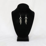 Gothic Handcuffs Dangle Earrings with Skull Keys Silver Finish #953