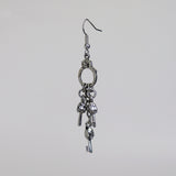 Gothic Handcuffs Dangle Earrings with Skull Keys Silver Finish #953