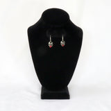 Gothic Spider Dangle Earrings with Red Austrian Crystal Body Silver Finidh #961