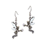 Mystical Fairy Dangle Earrings Cleaer Crystal Ball Sparkling Wings #989