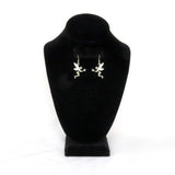 Mystical Fairy Dangle Earrings Cleaer Crystal Ball Sparkling Wings #989