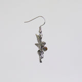 Mystical Fairy Dangle Earrings Cleaer Crystal Ball Sparkling Wings #989