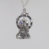 Mystical Castle with Crystals and Enamel Accents Pendant Necklace NK-119