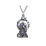 Mystical Castle with Crystals and Enamel Accents Pendant Necklace NK-119
