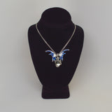 Mystical Blue Dragon with Clear Crystal Ball Pendant Necklace NK-136CL