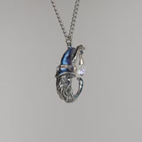 Wizard Holding Clear Faceted Crystal Pendant Necklace NK-138