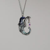 Wizard Holding Clear Faceted Crystal Pendant Necklace NK-138